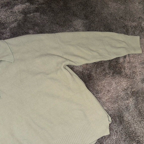 abercrombie sage green super soft polo sweater quarter button up - Picture 4 of 12